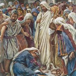 The woman who touched the hem of his garment by Harold Copping